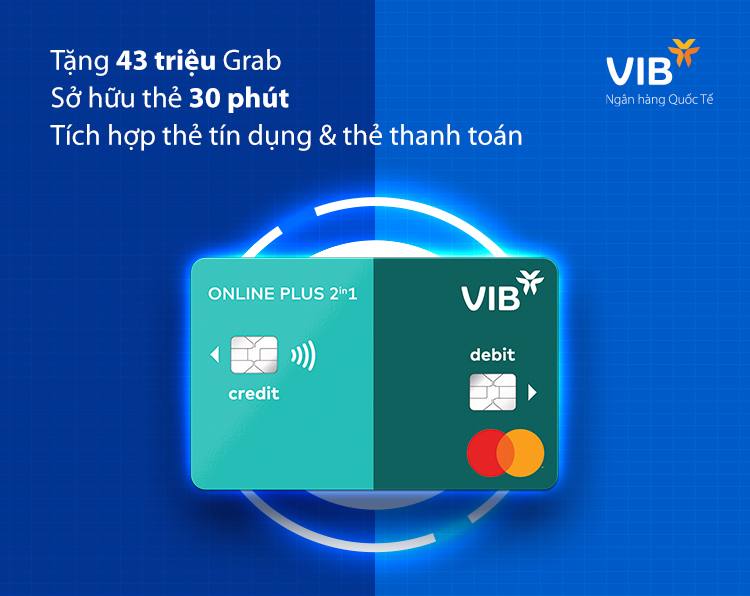 Thẻ tín dụng VIB Online Plus 2in1
