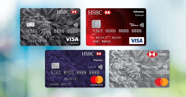 Các loại thẻ tín dụng của ngân hàng HSBC